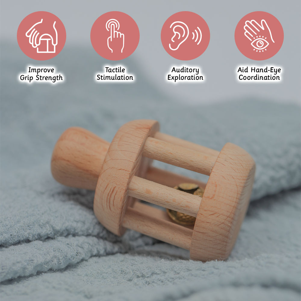 Wooden Bell Rattle
